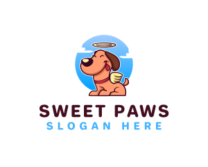 Cute Angel Dog logo design