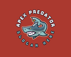 Angry Shark Predator logo design