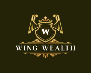 Crown Wings Crest logo design