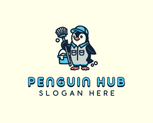Penguin Janitor Cleaning logo
