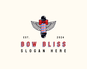 Barbershop Bow Wings logo design