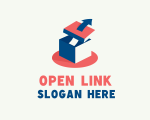 Open Box Arrow logo design