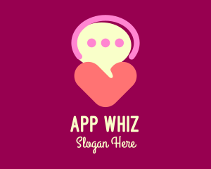 Heart Speech Bubble logo design