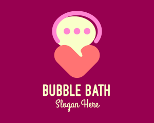 Heart Speech Bubble logo design