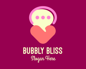 Heart Speech Bubble logo design