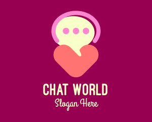 Heart Speech Bubble logo design