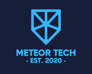 Blue Tech Shield logo design