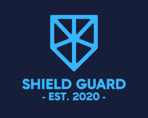 Blue Tech Shield logo design