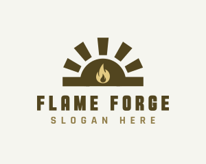 Brick Fireplace Oven logo design