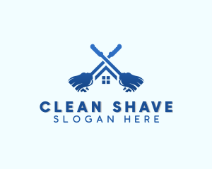 Housekeeper Cleaning Mop logo design