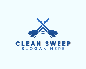 Housekeeper Cleaning Mop logo design