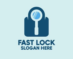 Magnifying Glass Padlock logo design