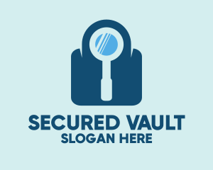 Magnifying Glass Padlock logo design