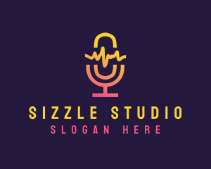 Microphone Broadcast Studio logo design