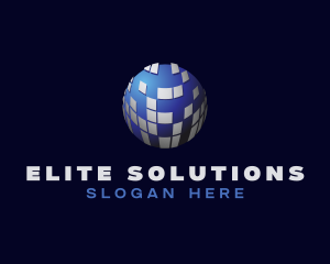 3D Metallic Hologram Ball logo