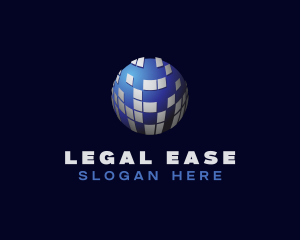 3D Metallic Hologram Ball logo
