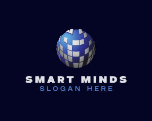 3D Metallic Hologram Ball logo