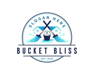 Cleaning Mop Bucket Maintenance logo design