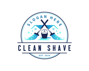 Cleaning Mop Bucket Maintenance logo design