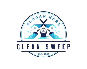 Cleaning Mop Bucket Maintenance logo design