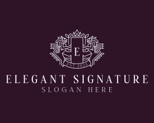 Luxury Lion Heraldry logo design