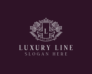 Luxury Lion Heraldry logo design