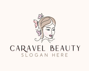 Woman Butterfly Beauty logo design