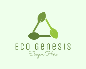 Organic Triangle Leaf  logo design