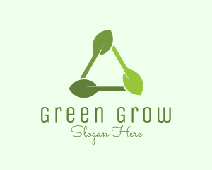 Organic Triangle Leaf  logo design