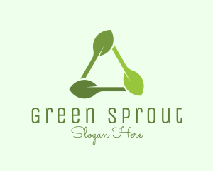 Organic Triangle Leaf  logo design