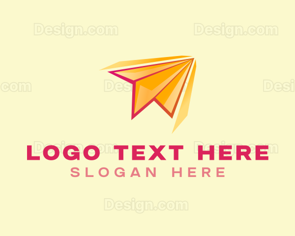 Paper Plane Transport Courier Logo