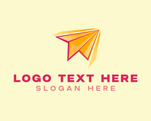 Paper Plane Transport Courier  Logo