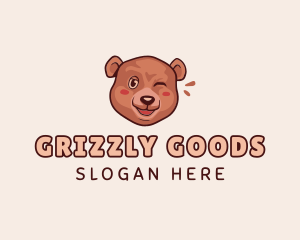 Brown Bear Wink logo design