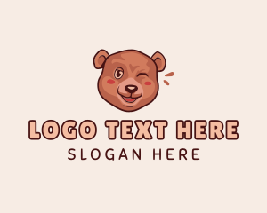 Cub - Brown Bear Wink logo design