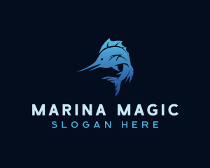 Marlin Fish Seafood logo design