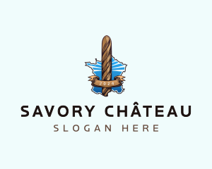 French Baguette Bakery logo design