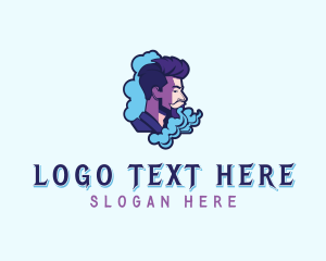 Smoke Vaping Hipster Man  logo