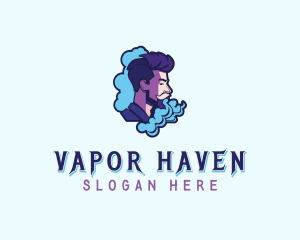 Smoke Vaping Hipster Man  logo