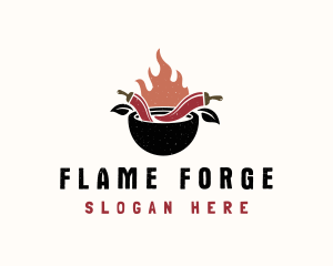 Flaming Spicy Bowl logo design