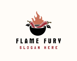 Flaming Spicy Bowl logo design