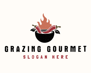 Flaming Spicy Bowl logo design