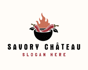 Flaming Spicy Bowl logo design