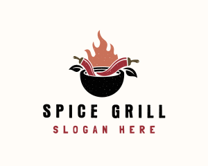 Flaming Spicy Bowl logo design