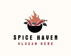 Flaming Spicy Bowl logo design