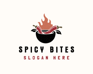 Flaming Spicy Bowl logo design