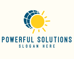 Energy Solar Panel Power logo design