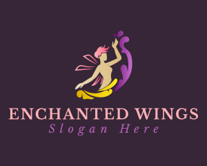 Mythical Fairy Girl logo design