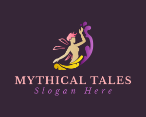 Mythical Fairy Girl logo design