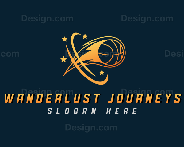 Sports Basketball Flame Logo