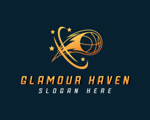 Sports Basketball Flame Logo